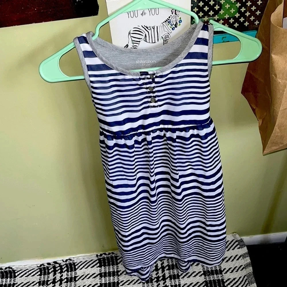 Xhilaration hi-low, Striped Sleeveless Girls dress, size 6/6x
